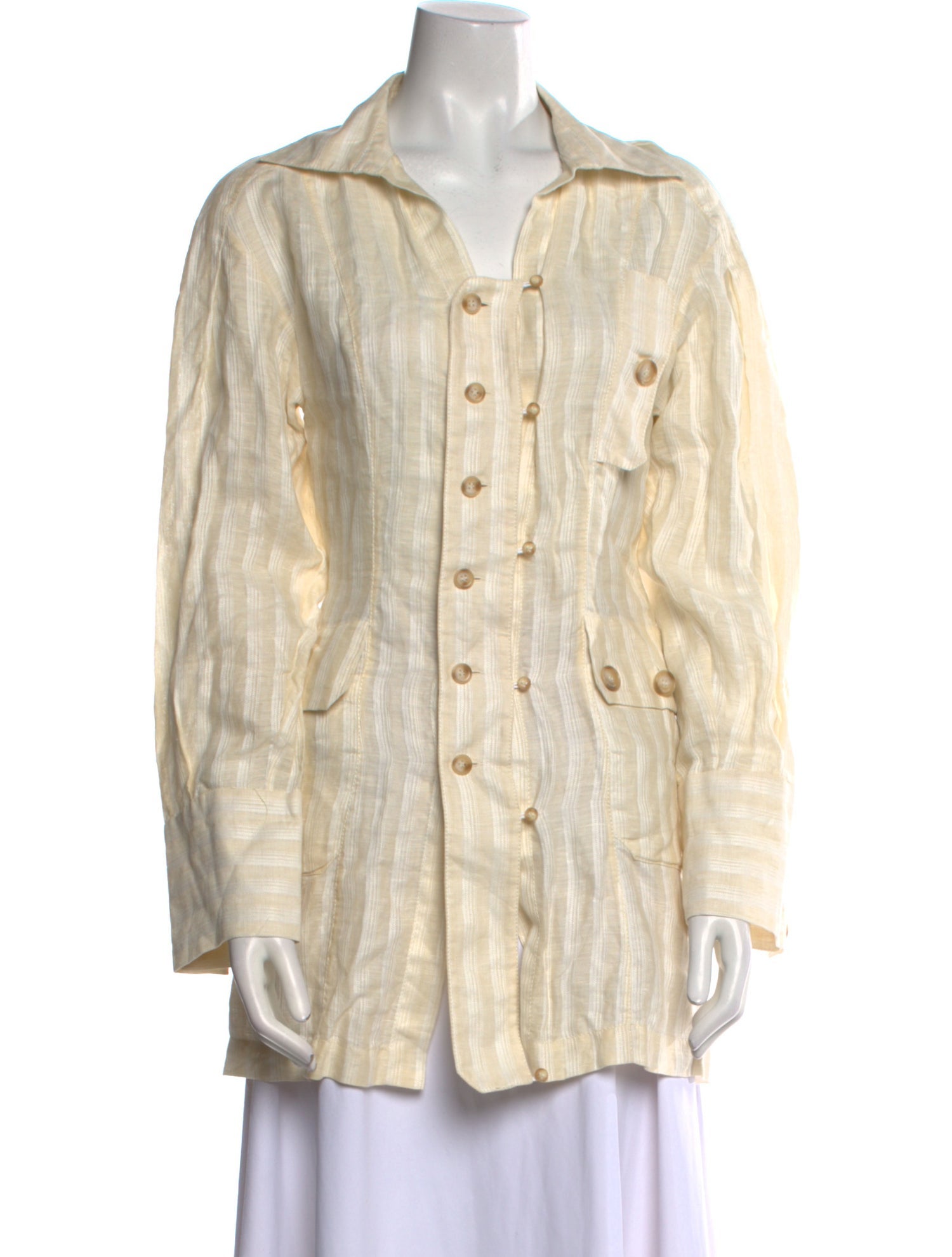 Jacquemus Linen Long Sleeve Button-Up Top