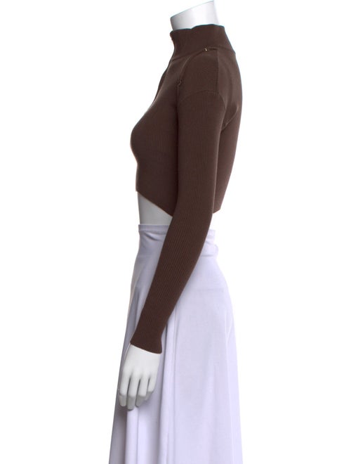 Jacquemus Mock Neck Long Sleeve Crop Top