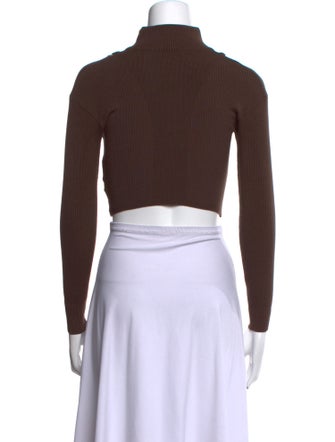 Jacquemus Mock Neck Long Sleeve Crop Top