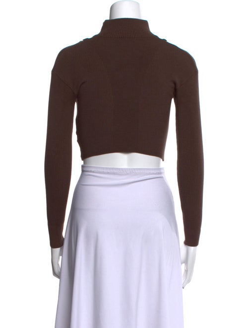 Jacquemus Mock Neck Long Sleeve Crop Top
