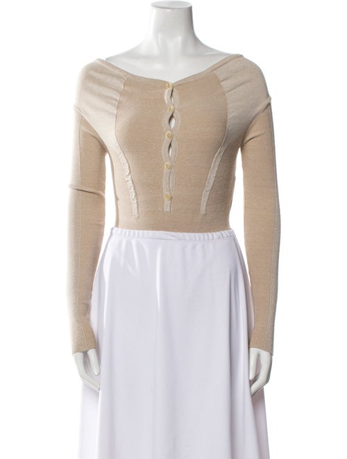 Jacquemus Off-The-Shoulder Long Sleeve Crop Top