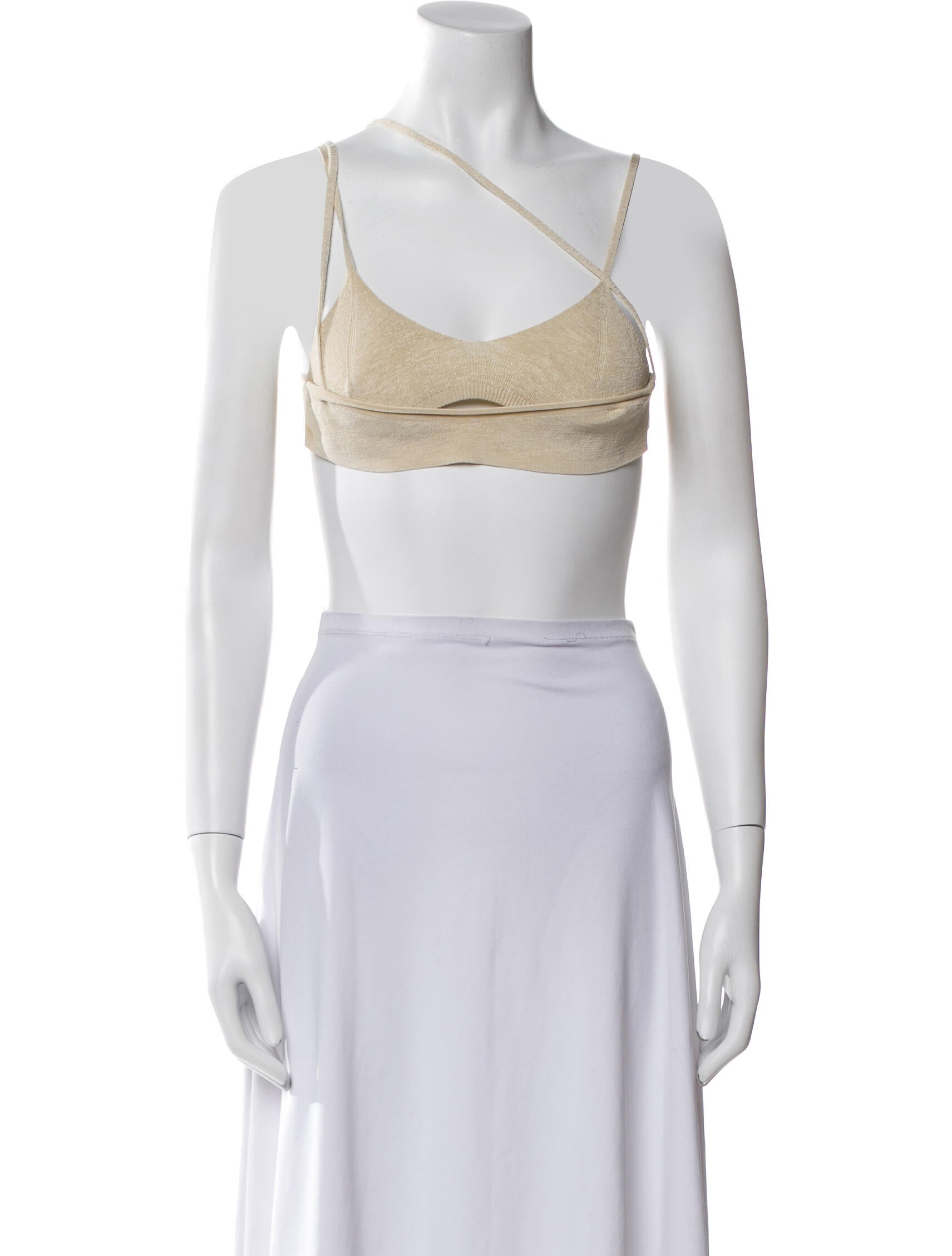 Jacquemus One-Shoulder Sleeveless Crop Top