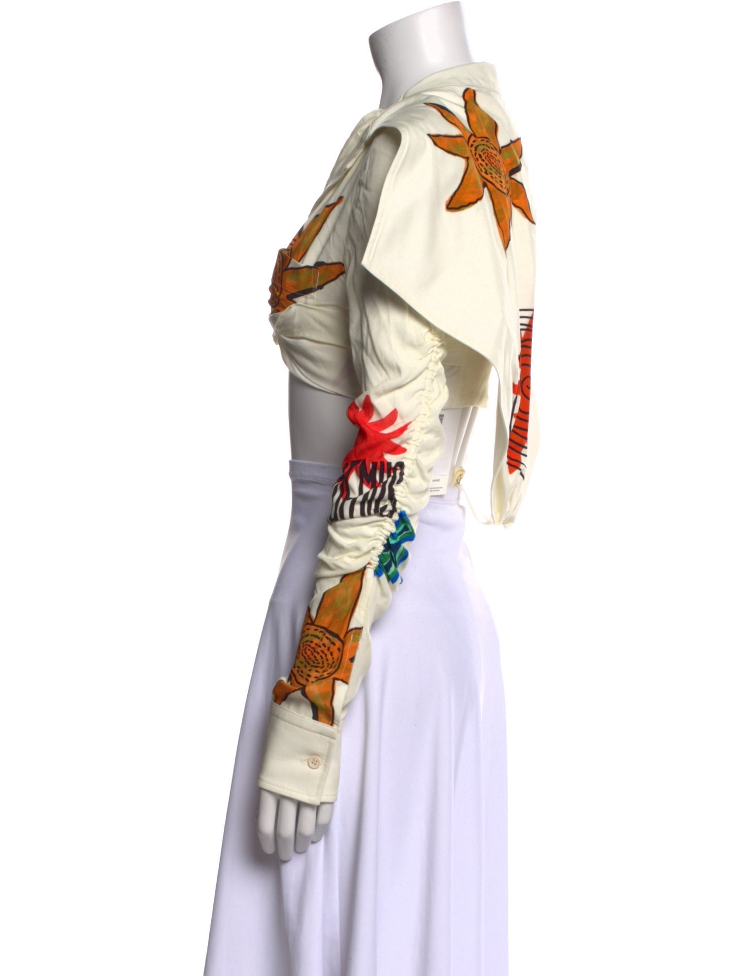 Jacquemus Graphic Print V-Neck Crop Top