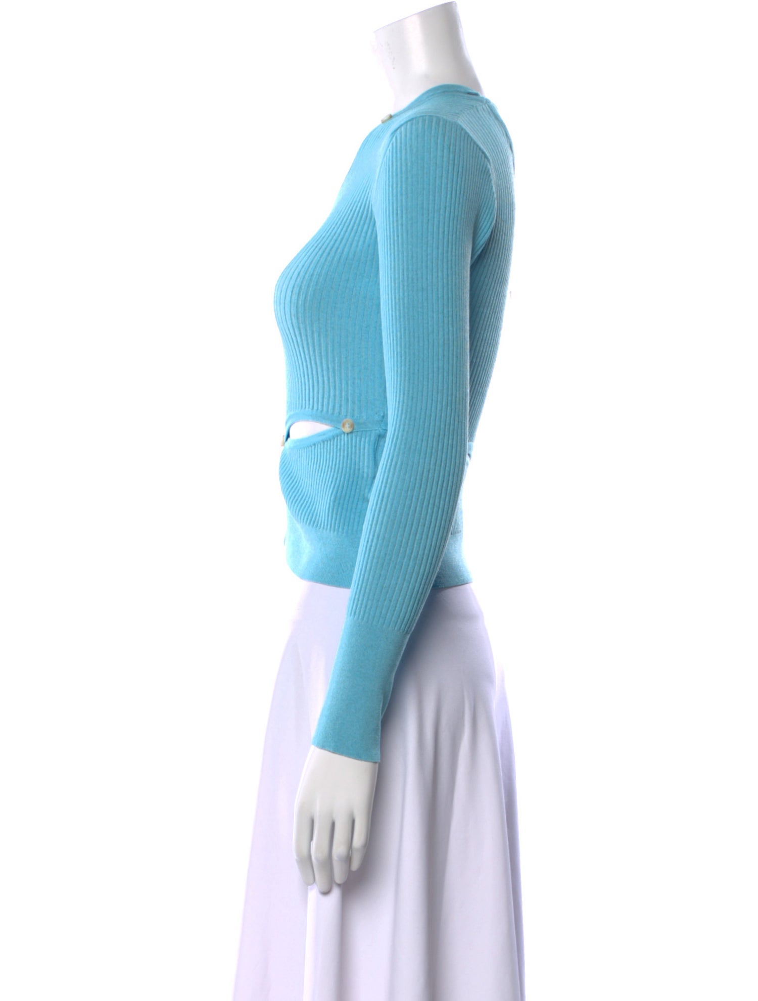 Jacquemus V-Neck Long Sleeve Crop Top