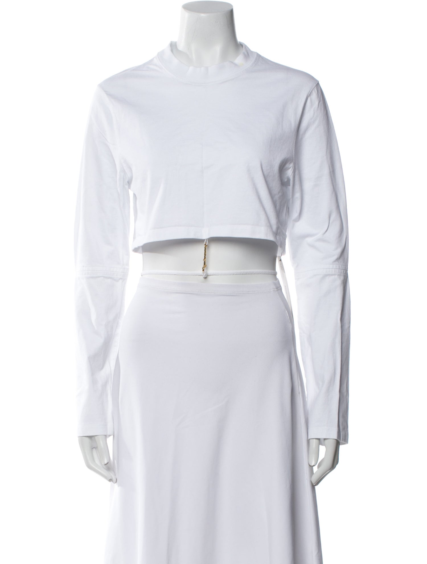 Jacquemus Mock Neck Long Sleeve Crop Top