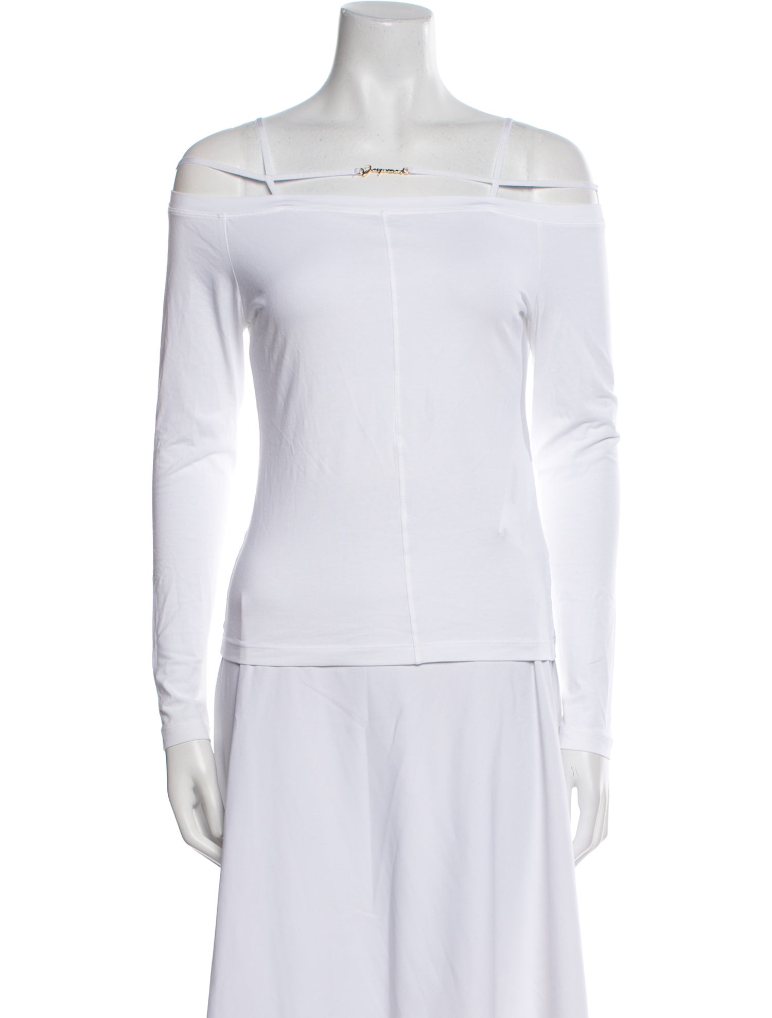 Jacquemus Off-The-Shoulder Long Sleeve Crop Top