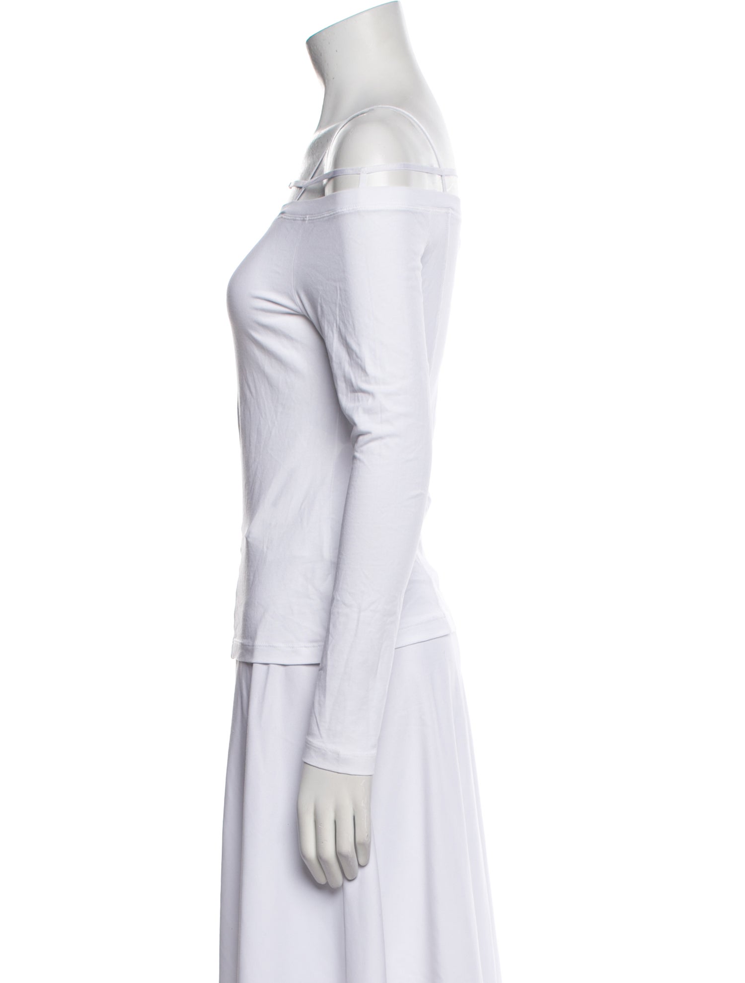 Jacquemus Off-The-Shoulder Long Sleeve Crop Top