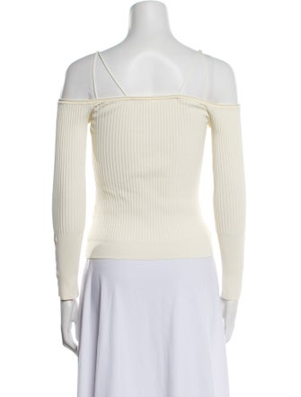 Jacquemus Off-The-Shoulder Long Sleeve Crop Top
