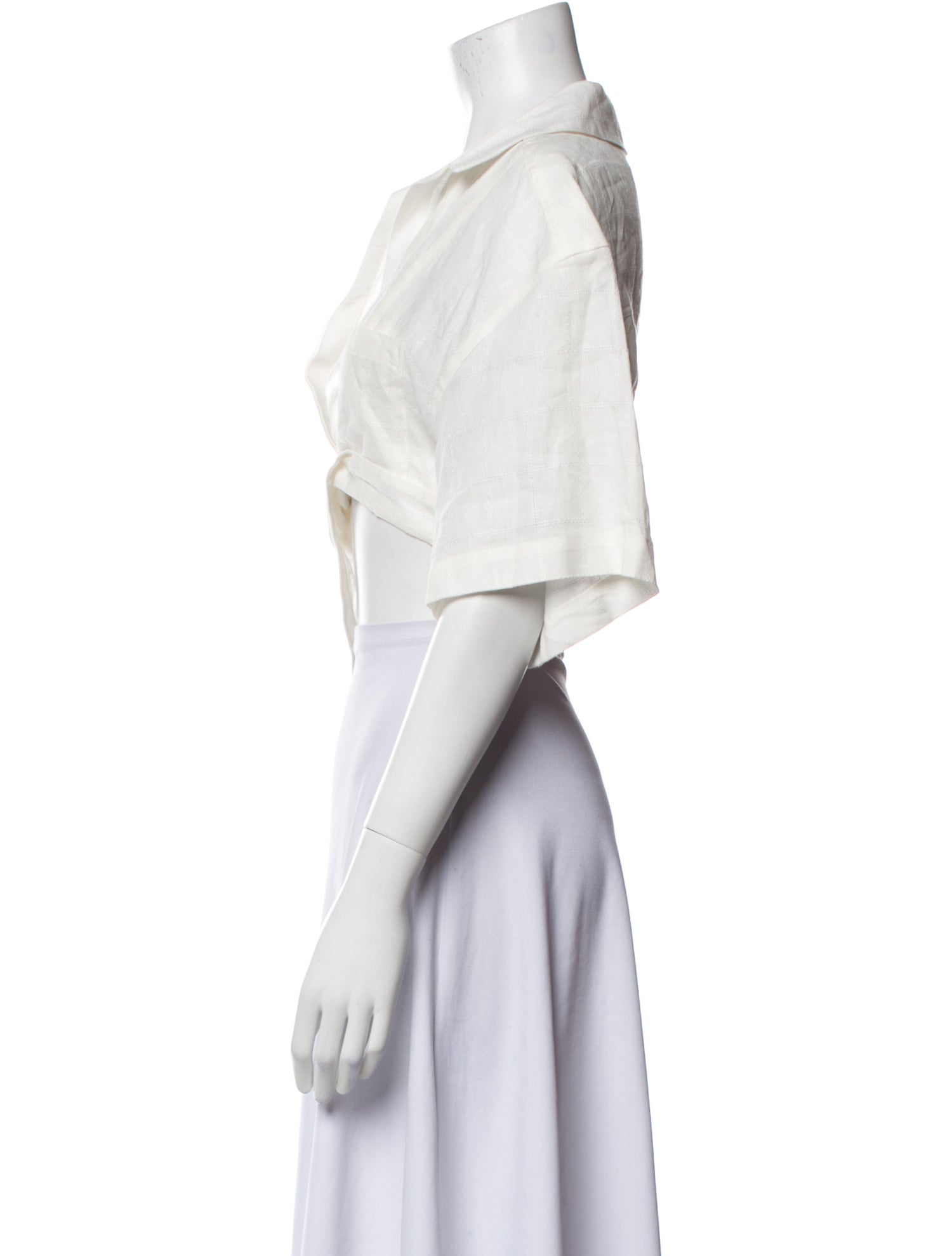 Jacquemus Linen V-Neck Crop Top