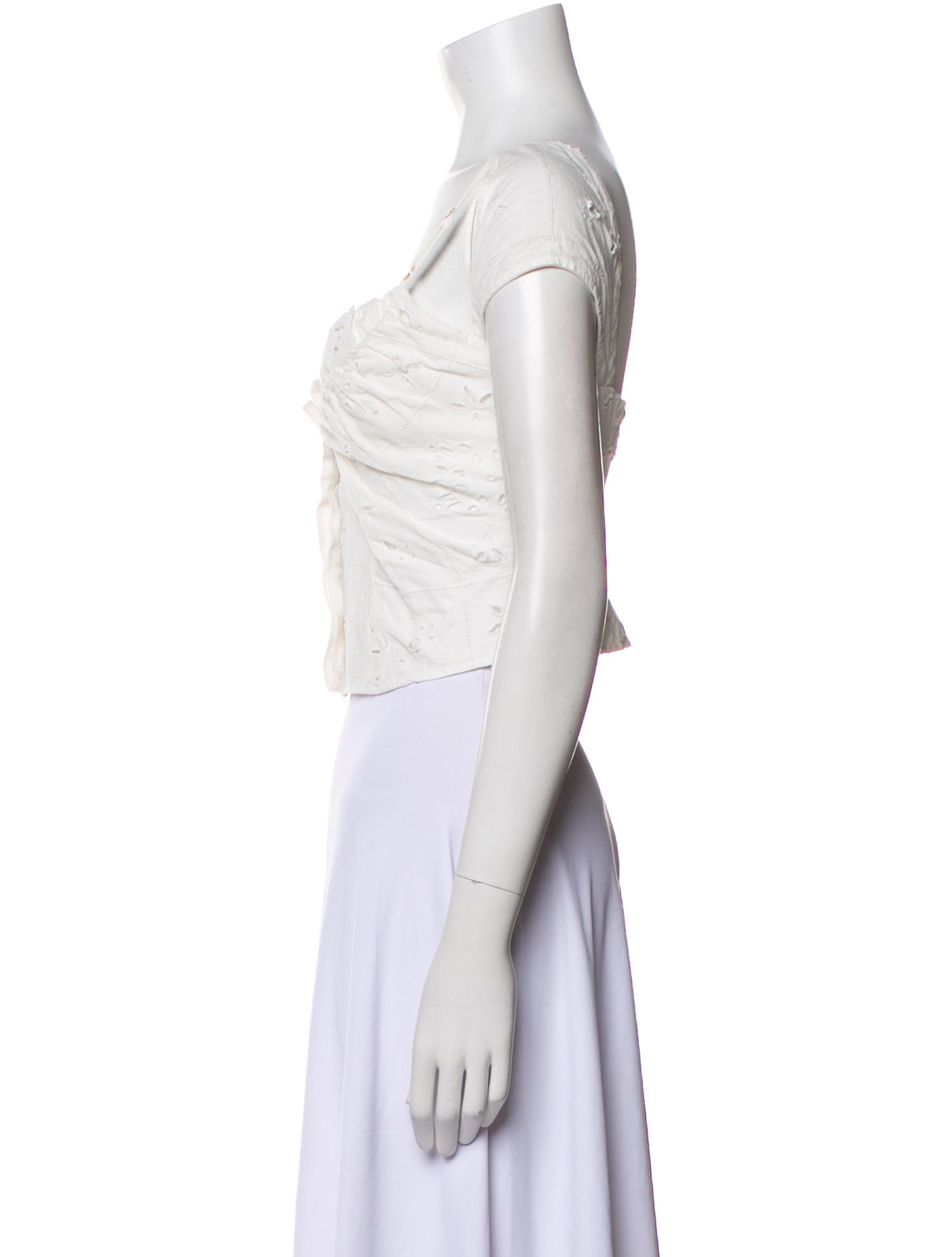 Jacquemus Linen V-Neck Crop Top