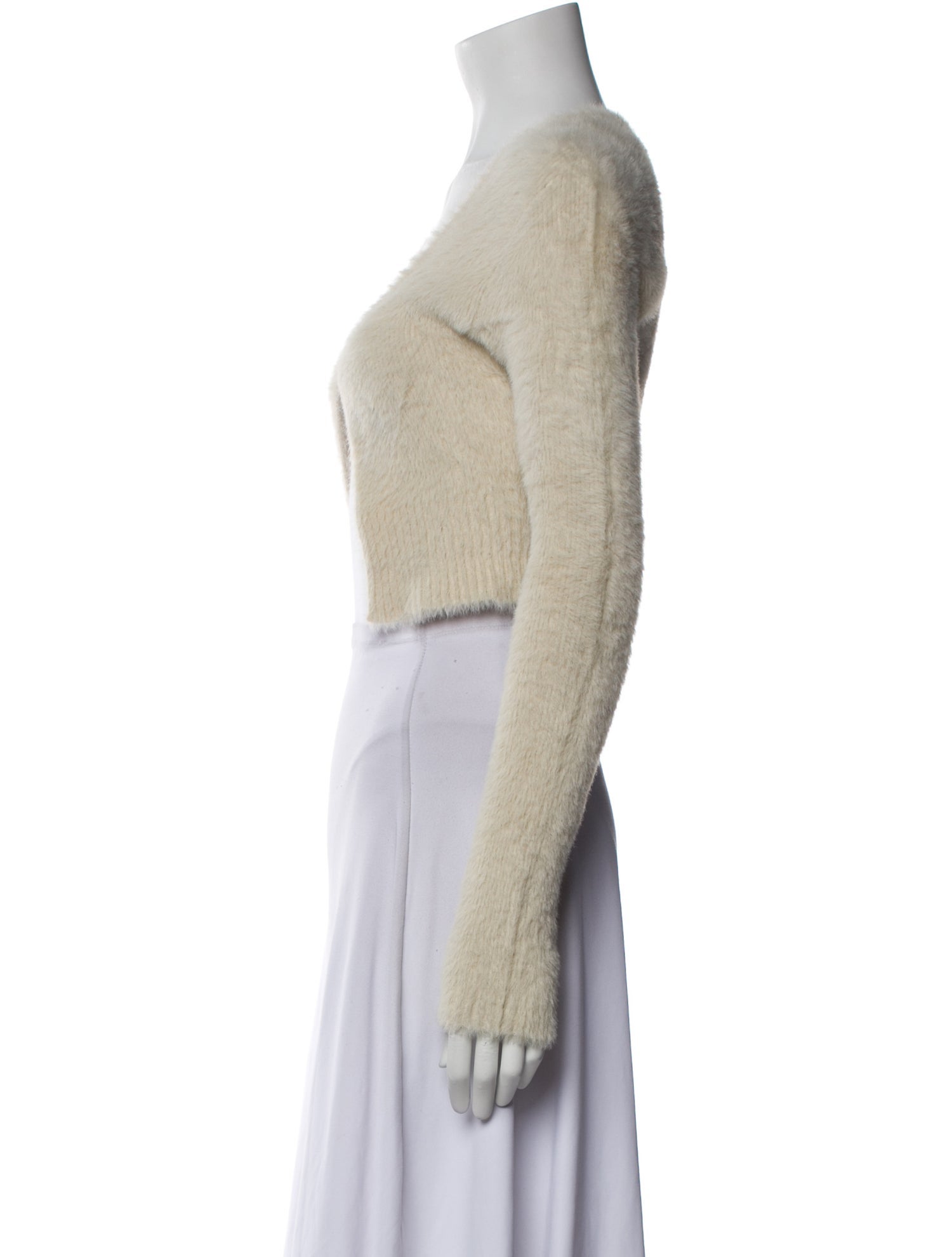 Jacquemus Scoop Neck Long Sleeve Crop Top