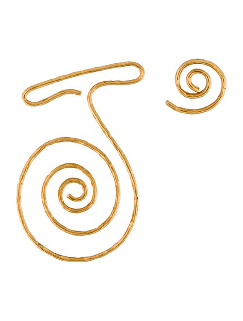 Jacquemus La Spirale Asymmetrical Drop Earrings