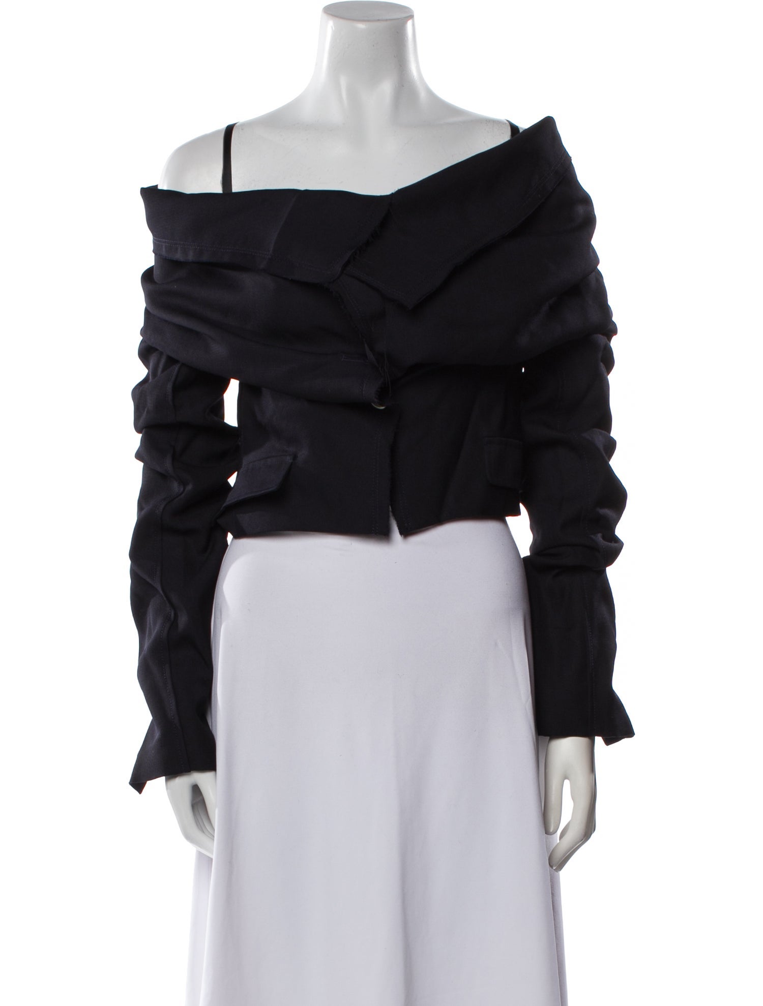 Jacquemus Virgin Wool Off-The-Shoulder Crop Top w/ Tags