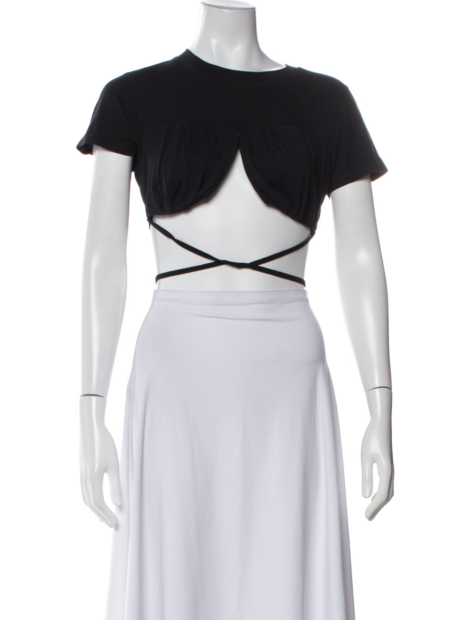 Jacquemus Bateau Neckline Short Sleeve Crop Top