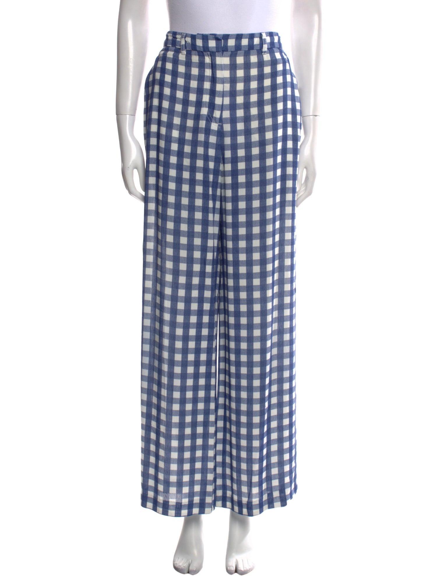 Jacquemus Plaid Print Wide Leg Pants