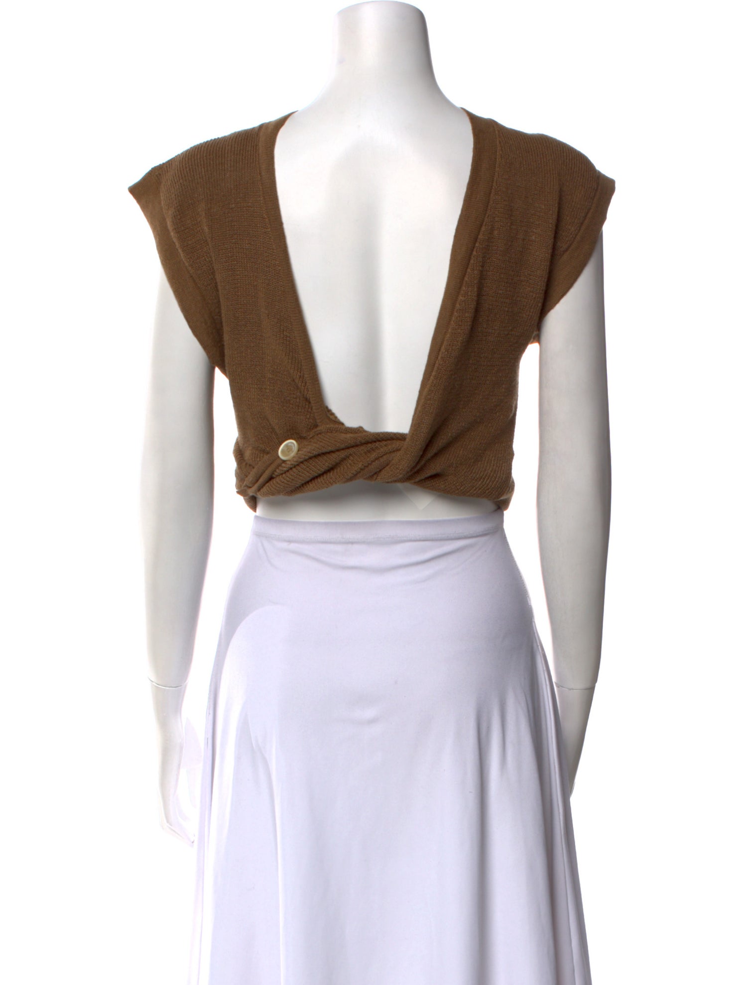 Jacquemus Linen Bateau Neckline Crop Top