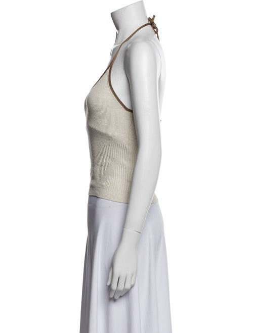 Jacquemus Linen V-Neck Crop Top
