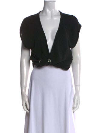 Jacquemus Linen V-Neck Crop Top