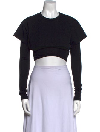 Jacquemus Crew Neck Short Sleeve Crop Top