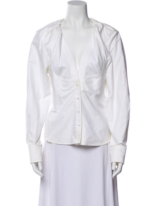 Jacquemus V-Neck Long Sleeve Button-Up Top