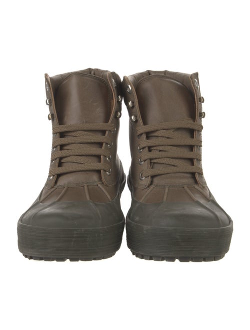 Jacquemus Leather Colorblock Pattern Combat Boots