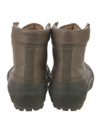 Jacquemus Leather Colorblock Pattern Combat Boots