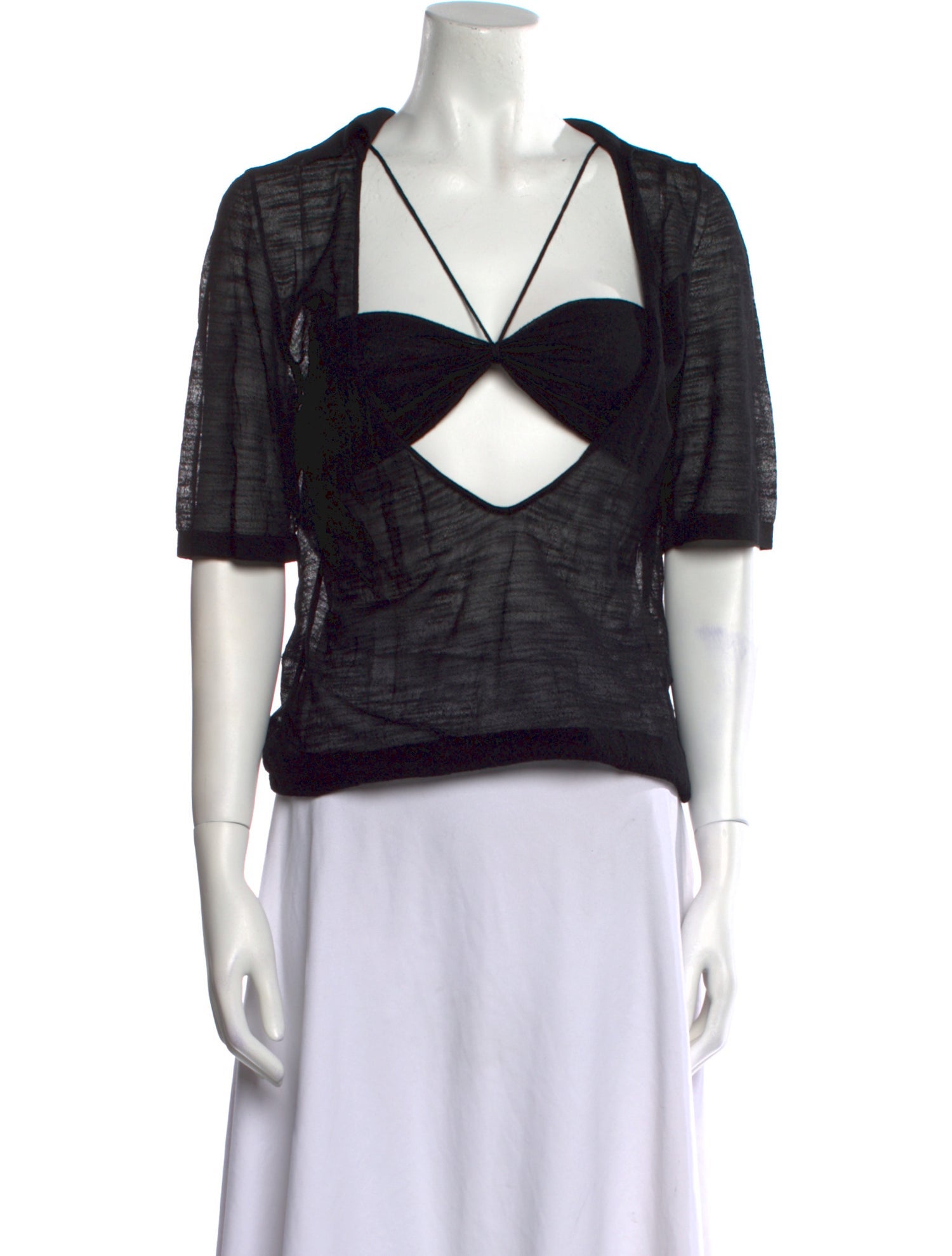 Jacquemus V-Neck Short Sleeve Top