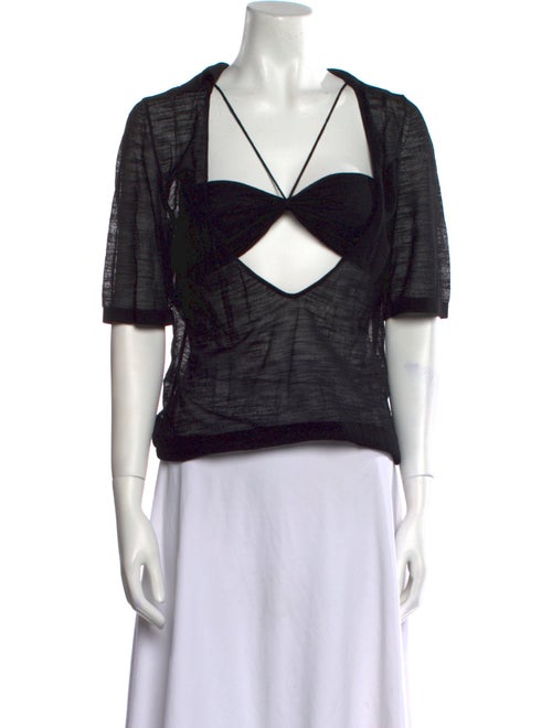 Jacquemus V-Neck Short Sleeve Top