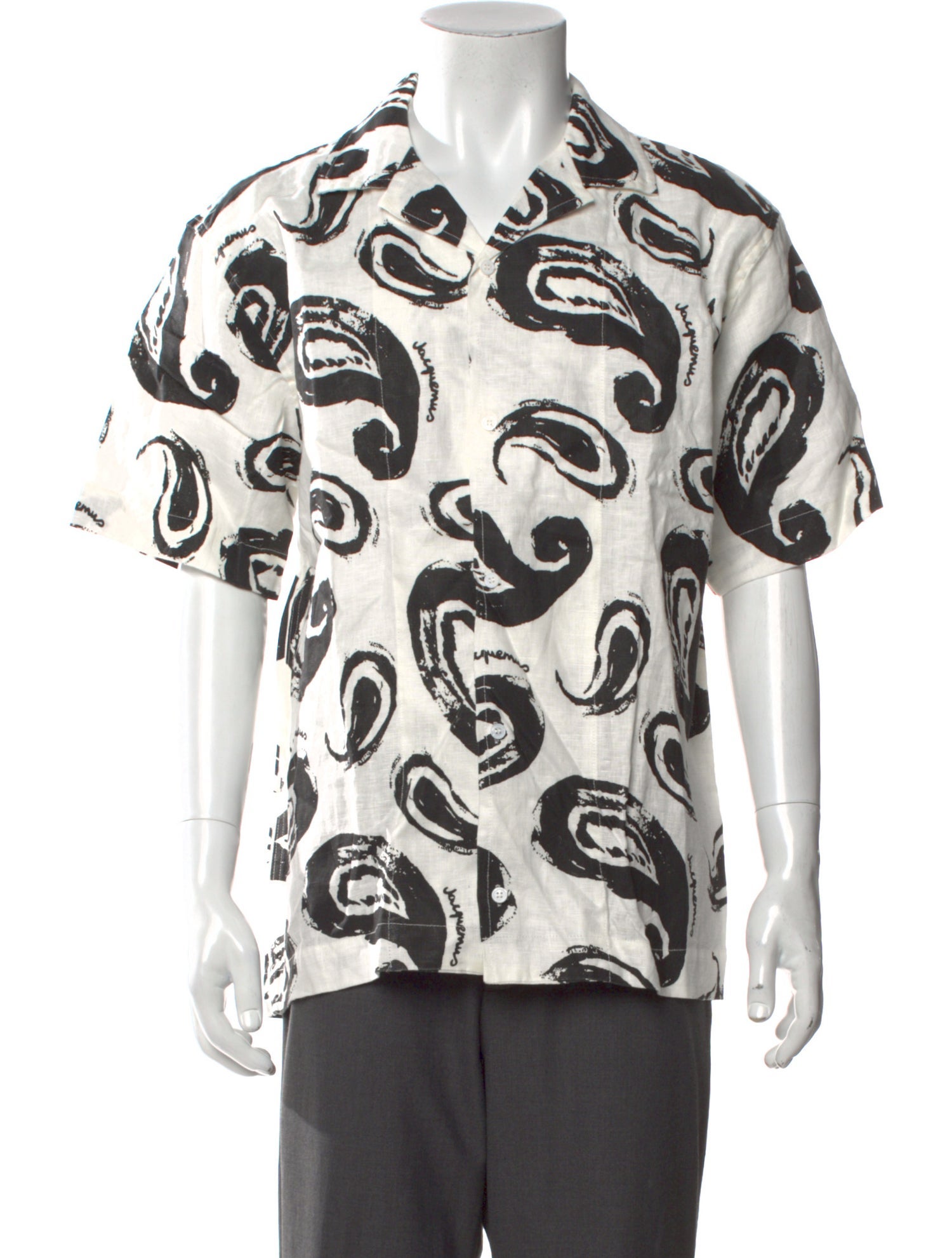 Jacquemus Linen Paisley Print Shirt