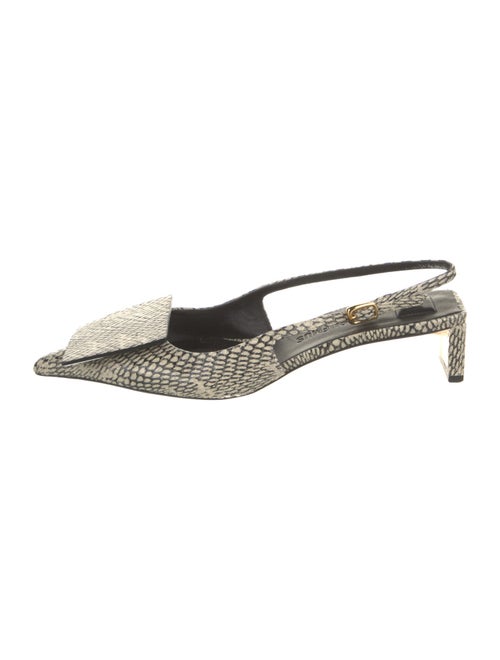 Jacquemus Leather Animal Print Slingback Pumps