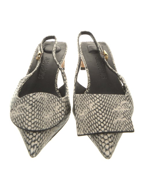 Jacquemus Leather Animal Print Slingback Pumps