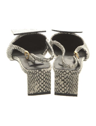 Jacquemus Leather Animal Print Slingback Pumps