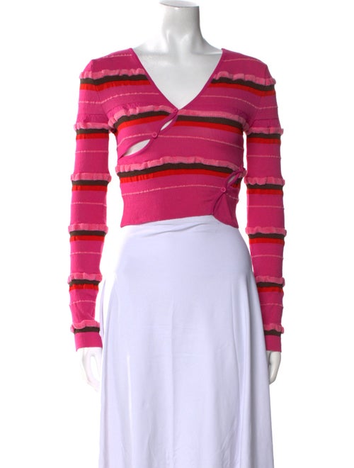 Jacquemus Striped V-Neck Crop Top