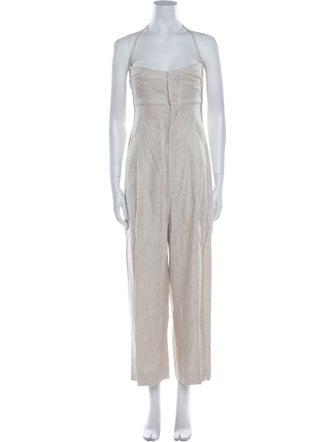Jacquemus Linen Square Neckline Jumpsuit