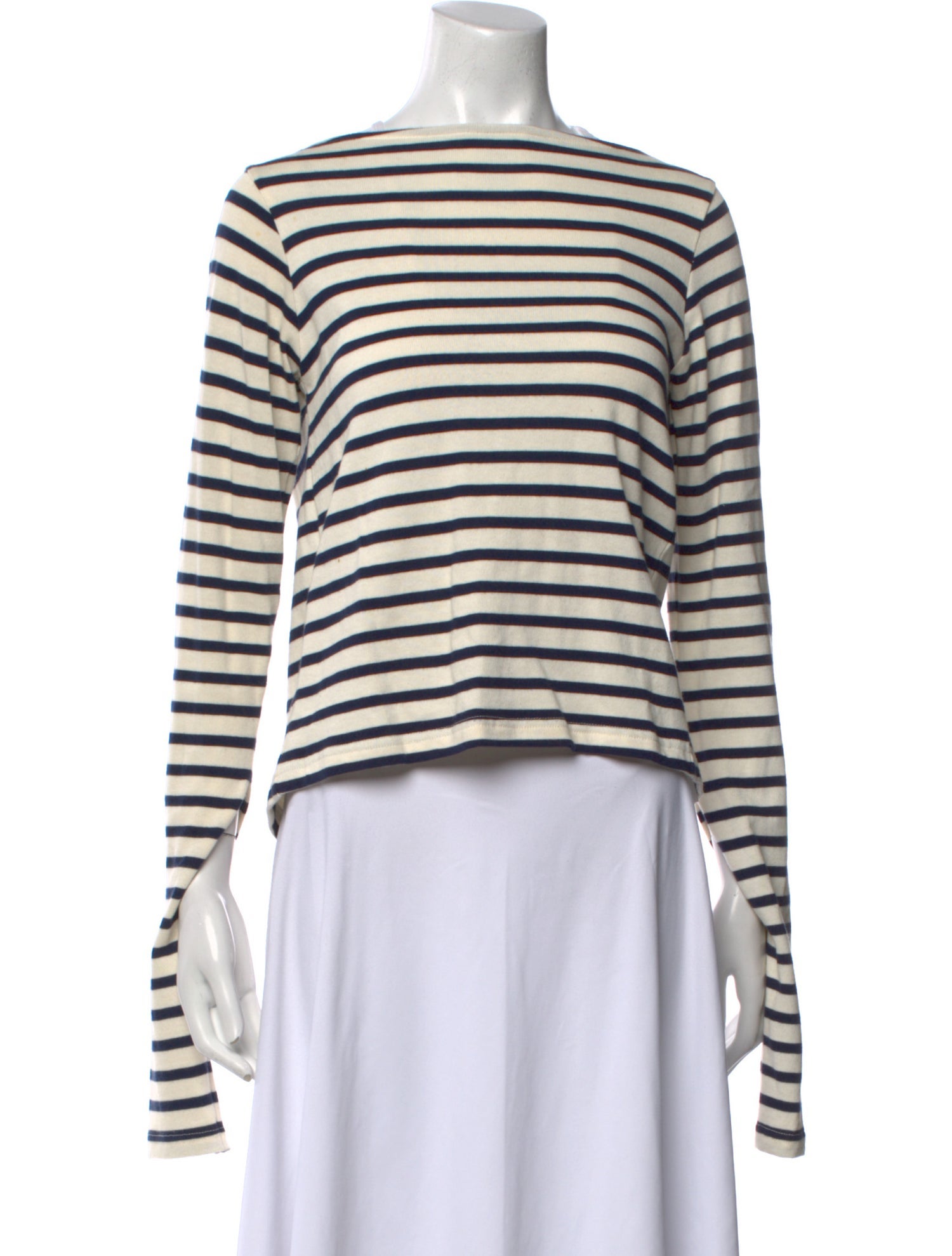 Jacquemus Striped Bateau Neckline Crop Top