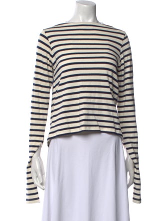 Jacquemus Striped Bateau Neckline Crop Top