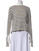 Jacquemus Striped Bateau Neckline Crop Top