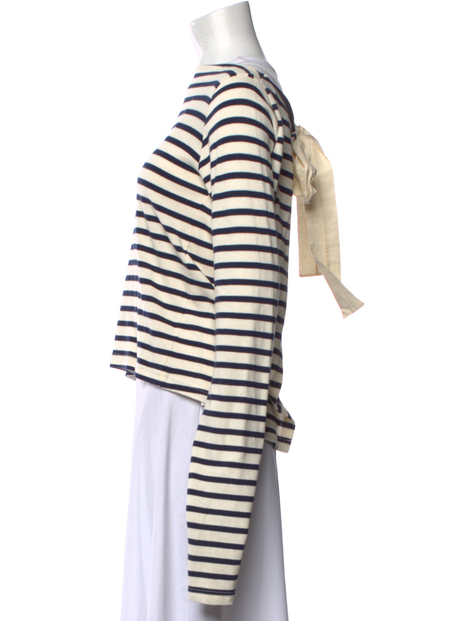 Jacquemus Striped Bateau Neckline Crop Top
