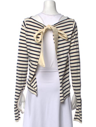 Jacquemus Striped Bateau Neckline Crop Top