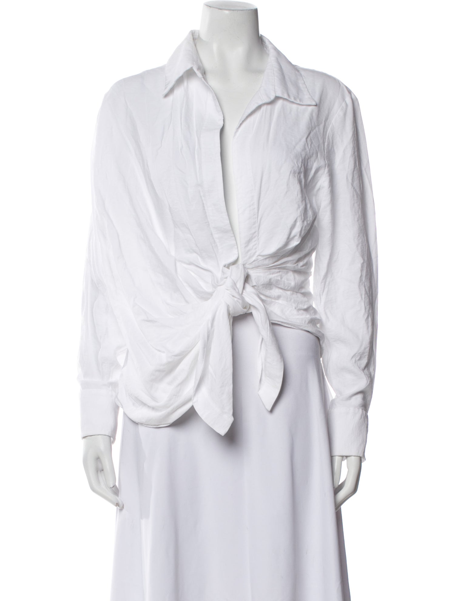 Jacquemus V-Neck Long Sleeve Blouse