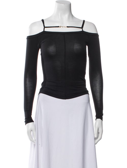 Jacquemus Square Neckline Long Sleeve Crop Top