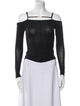 Jacquemus Square Neckline Long Sleeve Crop Top