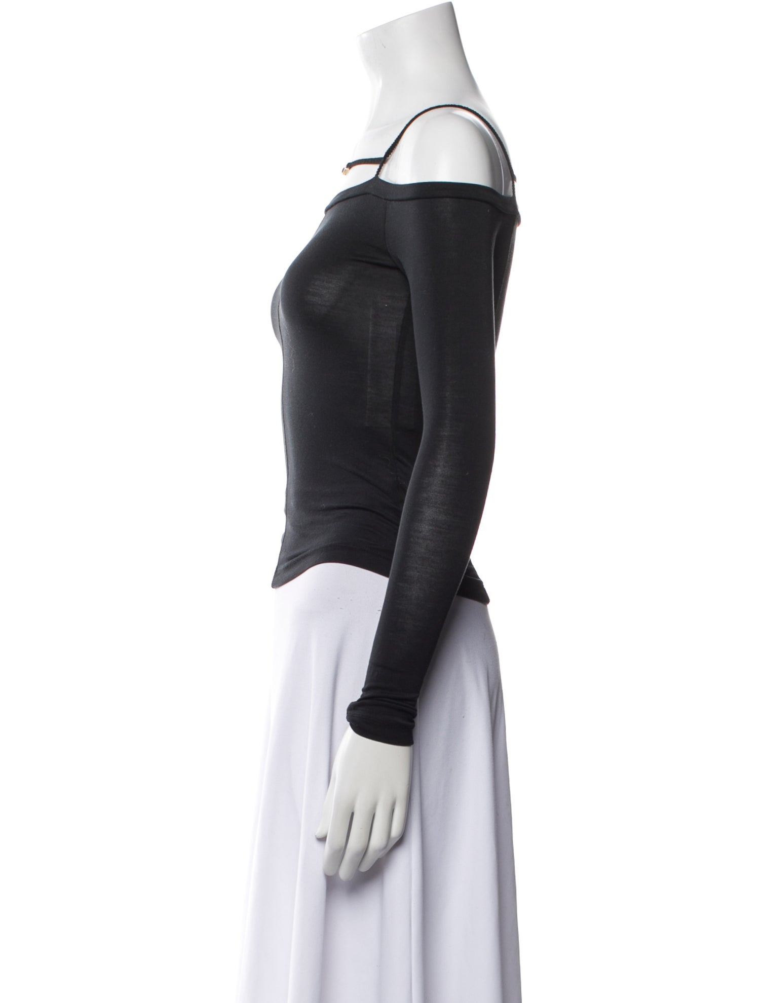 Jacquemus Square Neckline Long Sleeve Crop Top