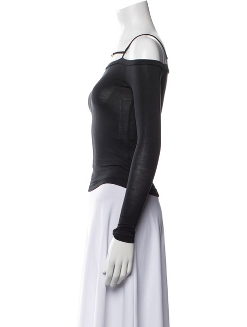 Jacquemus Square Neckline Long Sleeve Crop Top