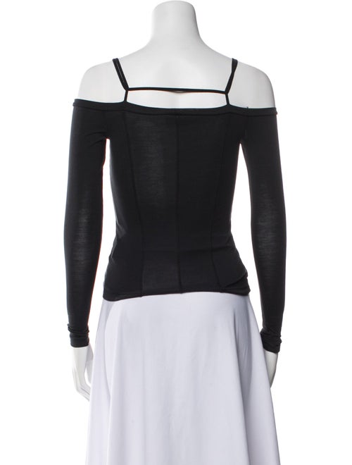 Jacquemus Square Neckline Long Sleeve Crop Top