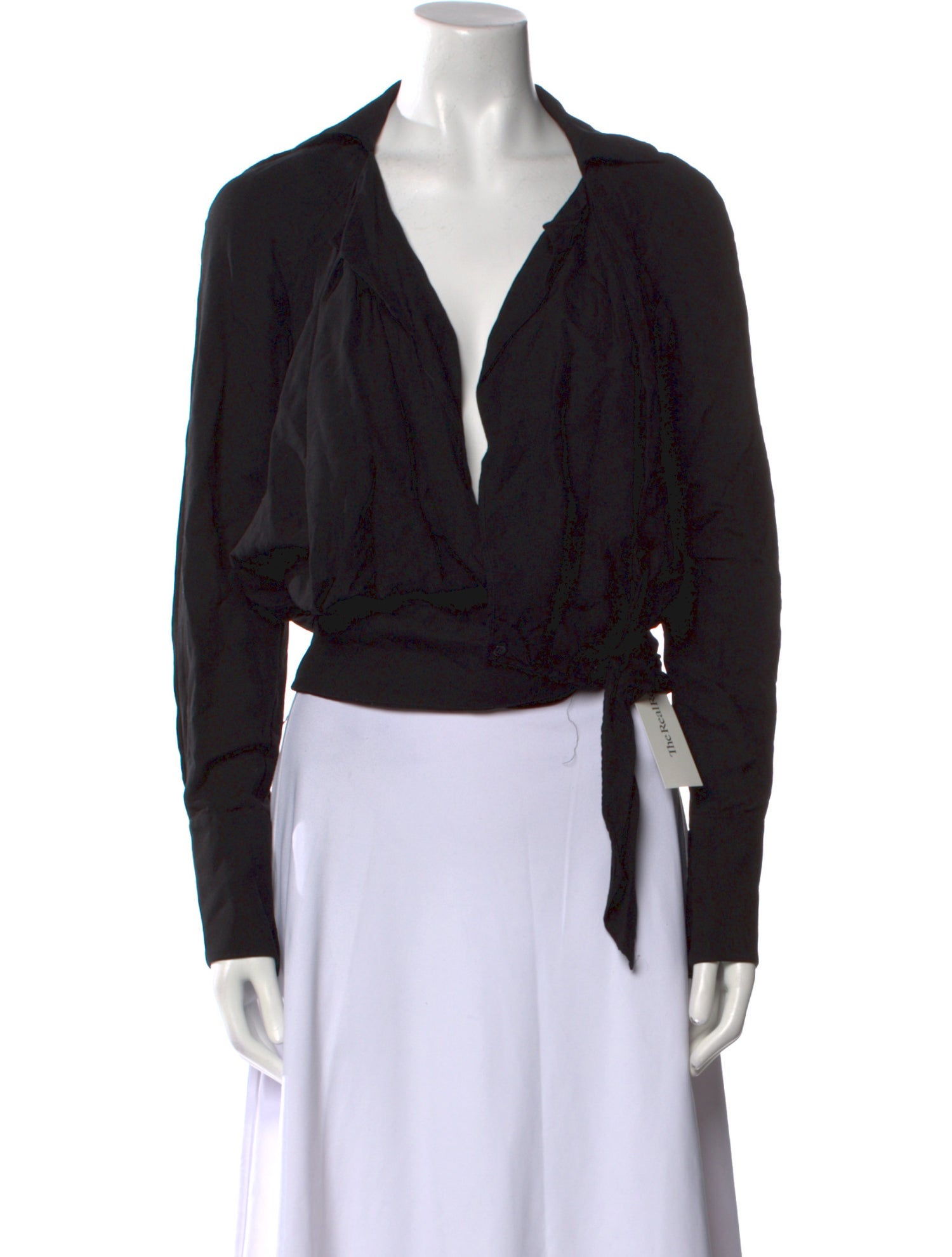 Jacquemus V-Neck Long Sleeve Crop Top