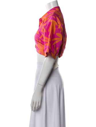 Jacquemus Printed Short Sleeve Crop Top