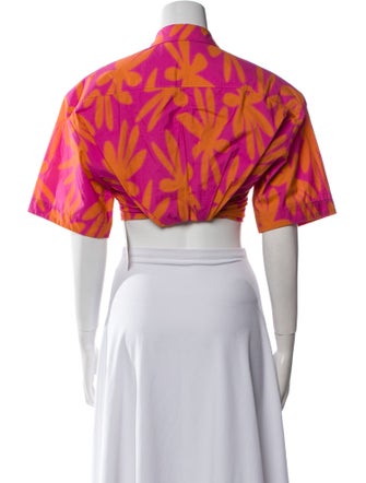 Jacquemus Printed Short Sleeve Crop Top