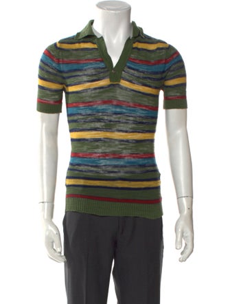 Jacquemus Striped V-Neck Polo Shirt