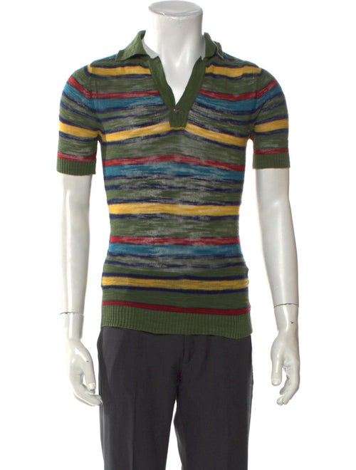 Jacquemus Striped V-Neck Polo Shirt